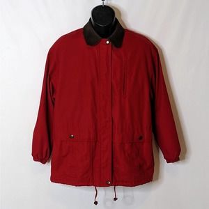 London Fog Red Medium Weight Zip Front Jacket Women's Size Medium